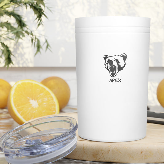 Vacuum Insulated Tumbler, 11oz style BG - white / black logo