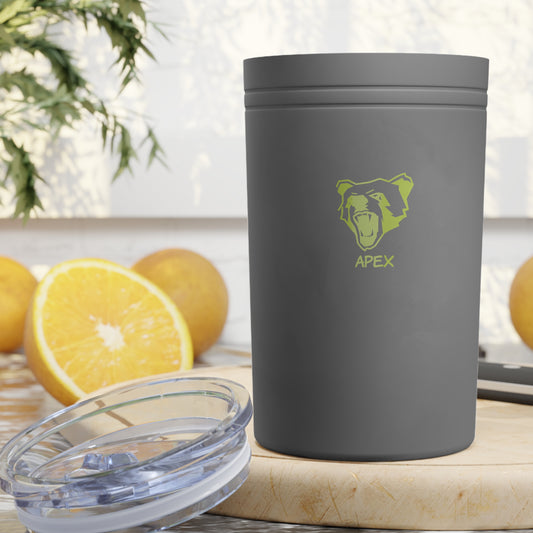 Vacuum Insulated Tumbler, 11oz style BG / limeGreen logo