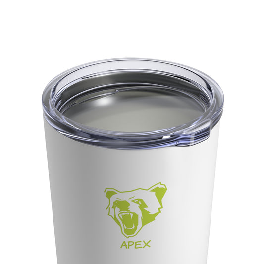 Tumbler 10oz BG white / limeGreen logo