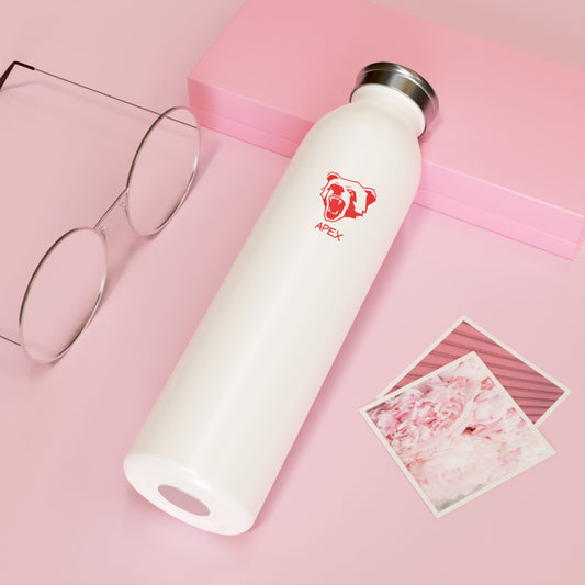 Slim Water Bottle BG white / red logo