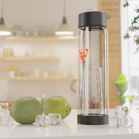 Infuser Water Bottle clear / orange logo