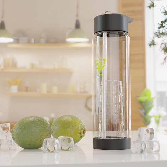 Infuser Water Bottle clear / limeGreen logo