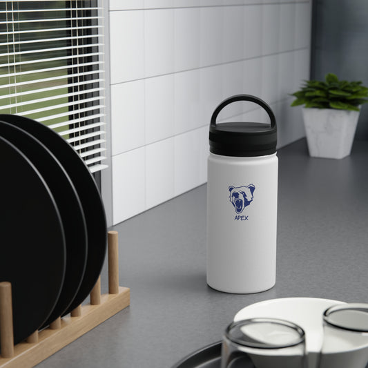 Stainless Steel Water Bottle, Handle Lid White / darkBlue Logo