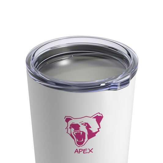 Tumbler 10oz BG white / darkPink logo