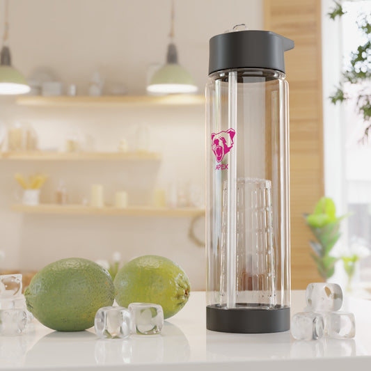 Infuser Water Bottle clear / darkPink logo