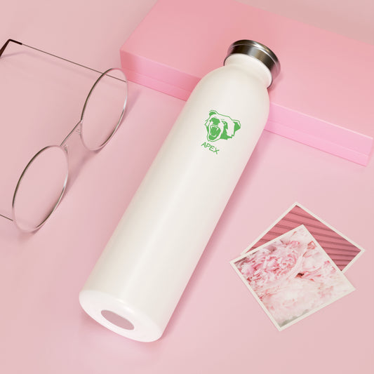 Slim Water Bottle BG white / green logo