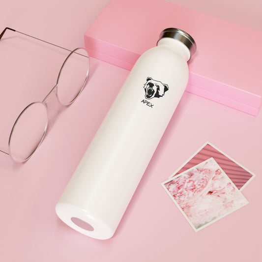 Slim Water Bottle BG white / black logo