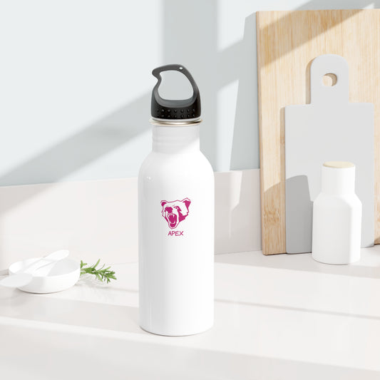 Stainless Steel Water Bottle white / darkPink logo