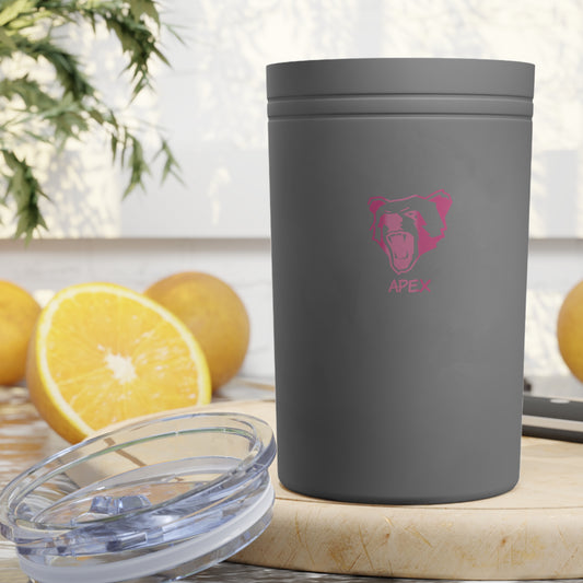 Vacuum Insulated Tumbler, 11oz style BG / darkPink logo