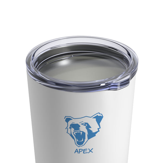 Tumbler 10oz BG white / lightBlue logo