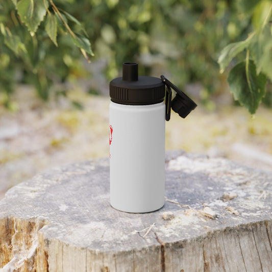 Stainless Steel Water Bottle, Sports Lid white / red logo