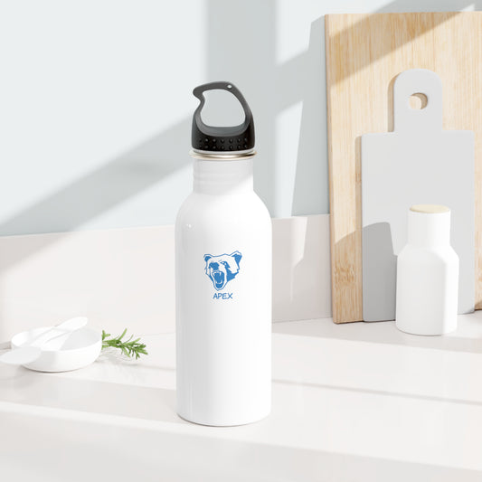 Stainless Steel Water Bottle white / lightBlue logo