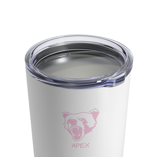 Tumbler 10oz BG white / lightPink logo