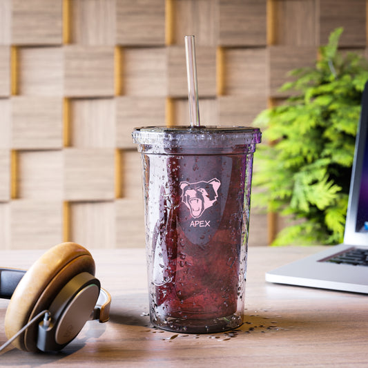 Suave Acrylic Cup BG clear / lightPink logo