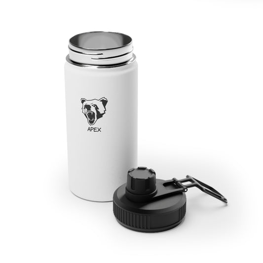 Stainless Steel Water Bottle, Sports Lid white / black logo