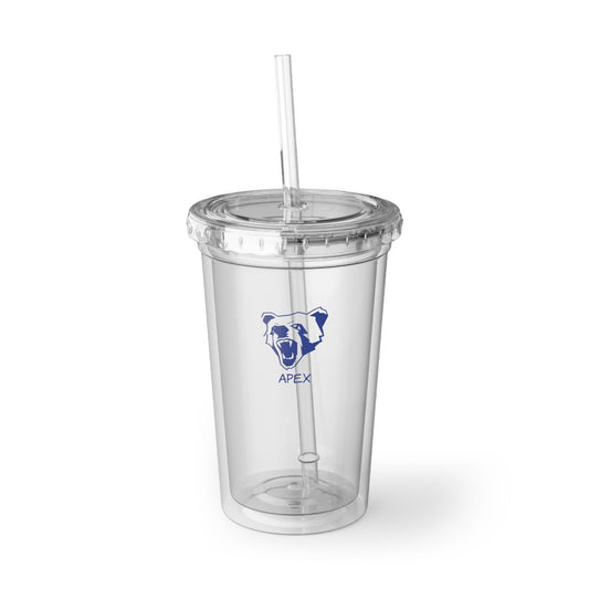 Suave Acrylic Cup BG clear / darkBlue logo